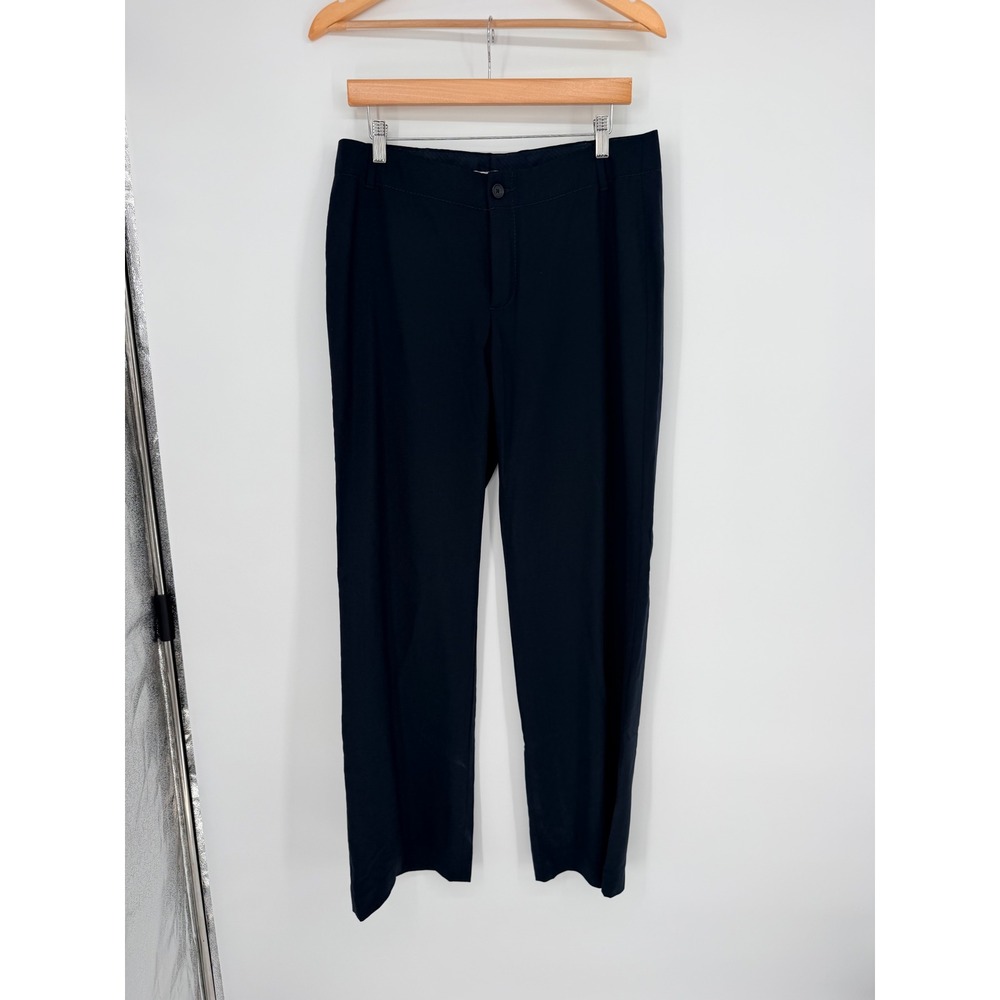 Banana Republic Contoured Fit Pants 10 Navy Blue Stretch Dress Trousers Workwear